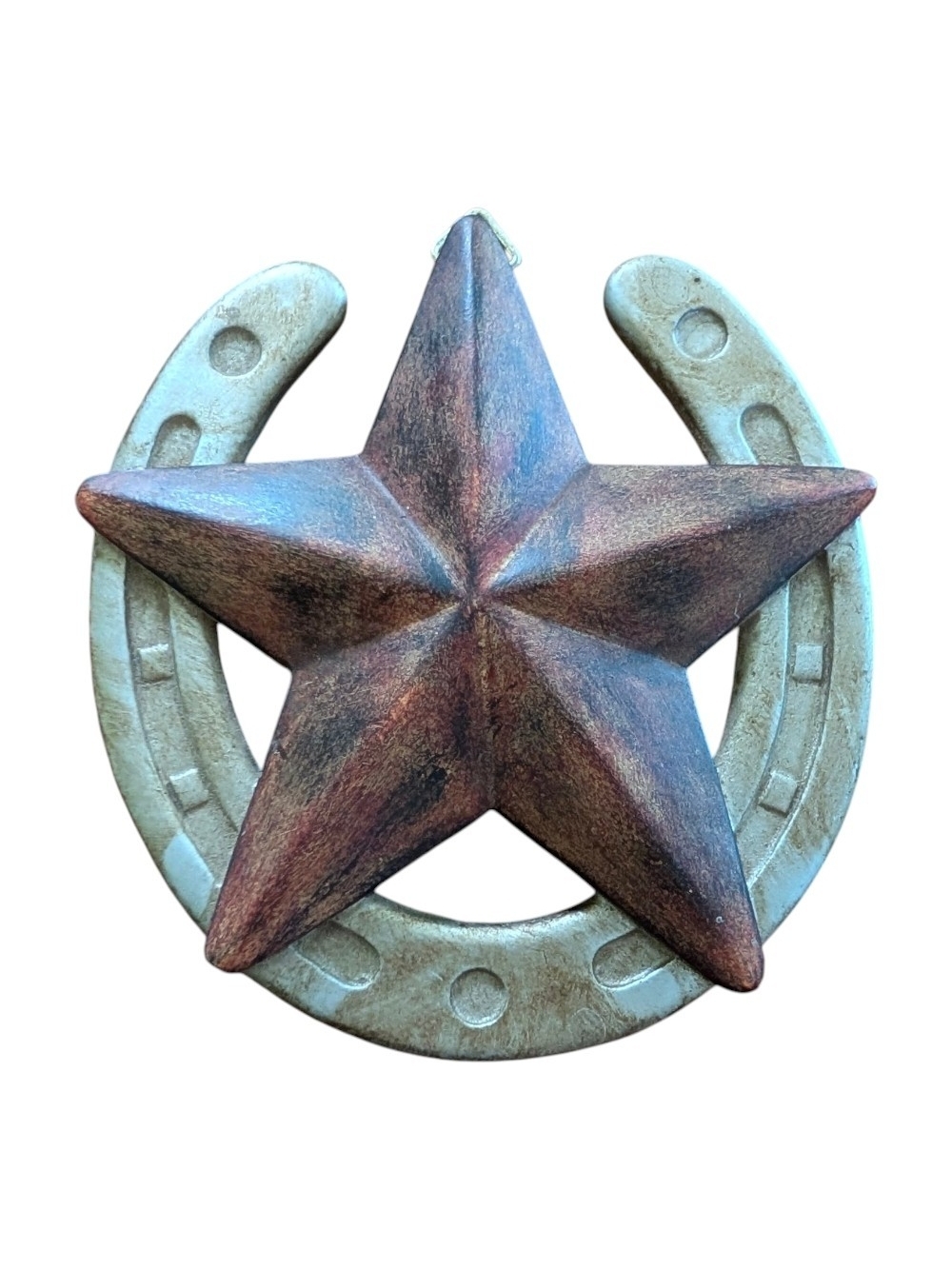 Rustic Five-Point Star Wall Accent on Horseshoe